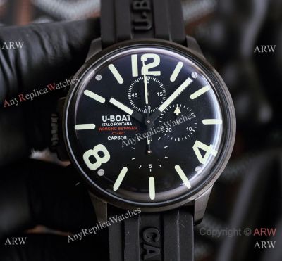 Japan Replica U-Boat Capsoil Titanio Limited Edition Chrono Watch Solid Black
